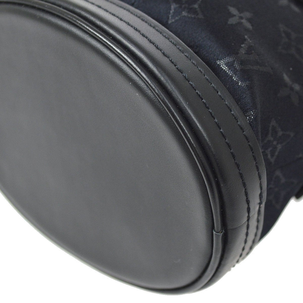 Louis Vuitton 2001 Monogram Satin Little Bucket Black M92144