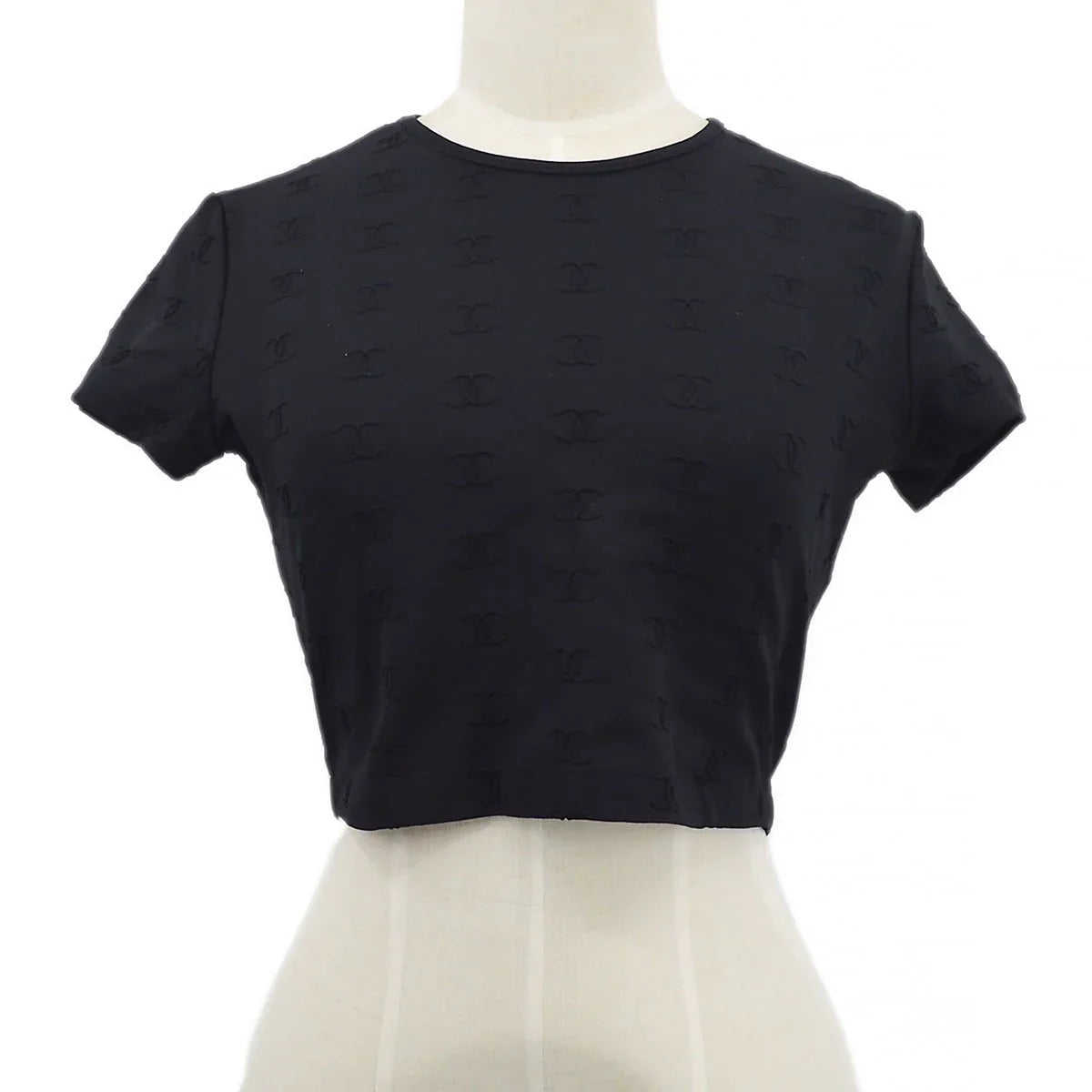 Chanel 1997 Spring CC logo-embroidered cropped T-shirt #40