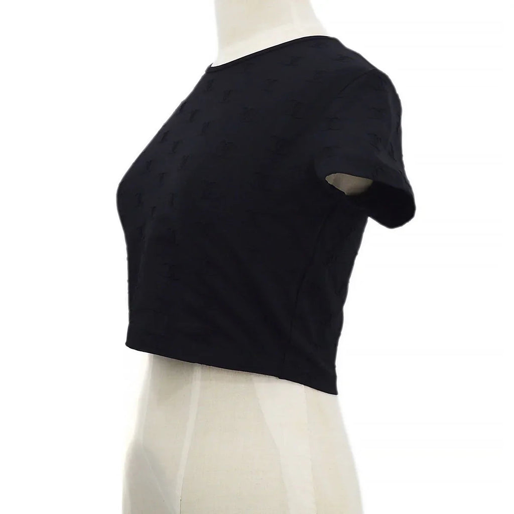 Chanel 1997 Spring CC logo-embroidered cropped T-shirt #40