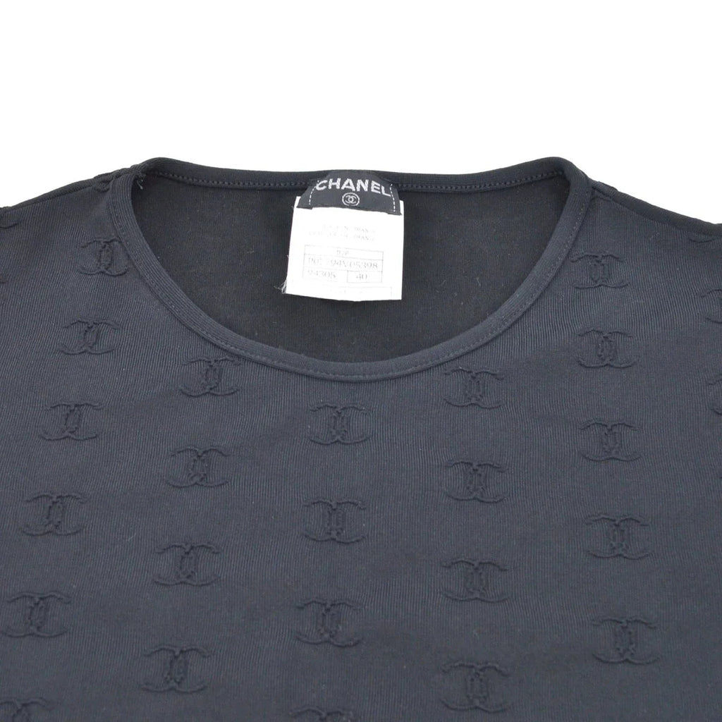Chanel 1997 Spring CC logo-embroidered cropped T-shirt #40