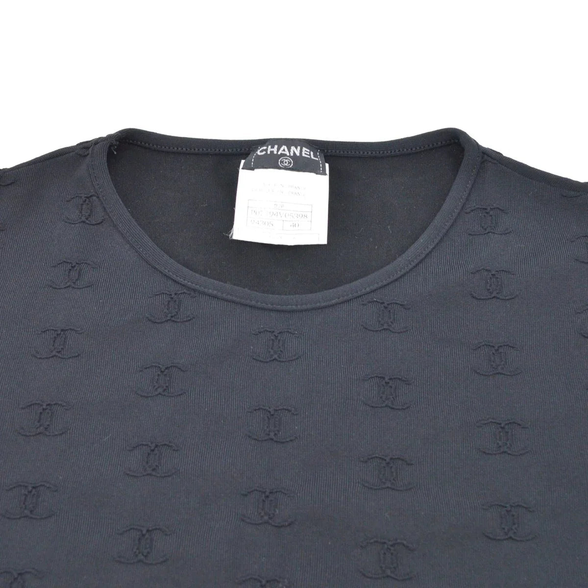 Chanel 1997 Spring CC logo-embroidered cropped T-shirt #40