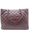 Chanel Grand Shopping GST Caviar Leather Tote Bag Maroon