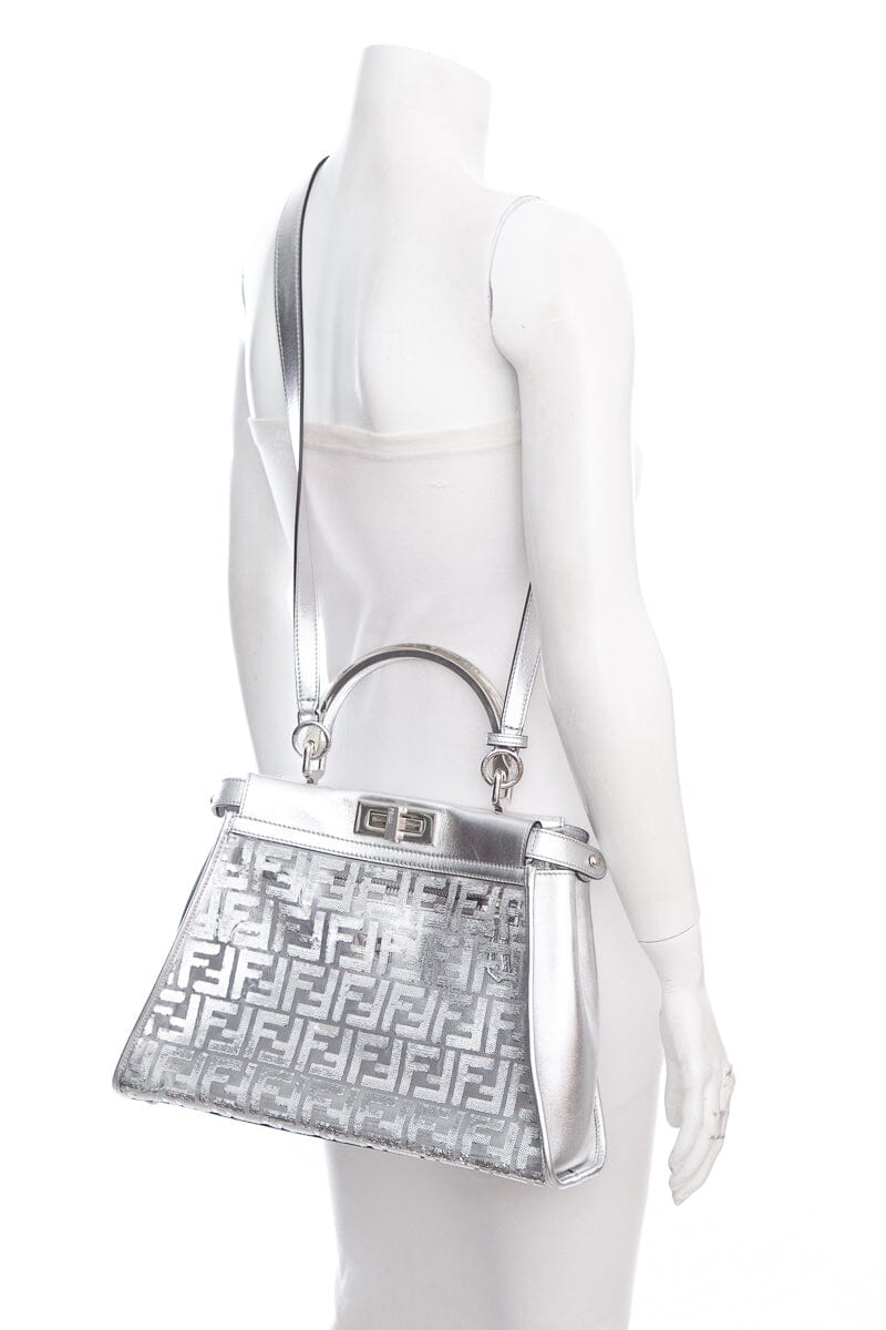 Fendi Metallic SiLouis Vuittoner PVC Vitello Catalan Mirror Sequins FF Shoulder Bag