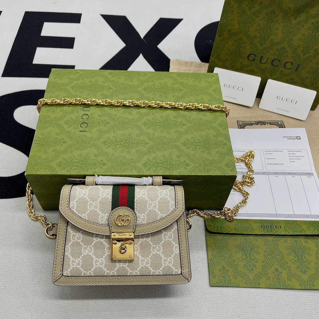 Gucci OphiDiora Gucci Mini Shoulder Bag Beige For Women, Women’s Bags 6.9in/18cm Gucci 696180 UULAG 9682