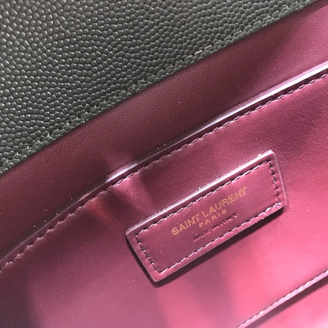 YSSL Cassandra Medium Top Handle Bag In Grain Dark Green For Women 9in/24.5cm YSL