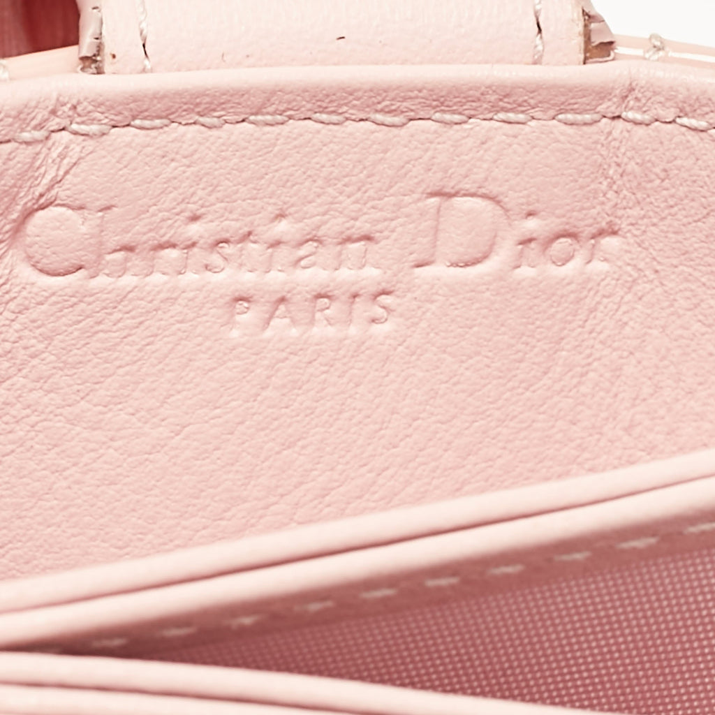 Dior Light Pink Cannage  Leather Jasmine Card Holder