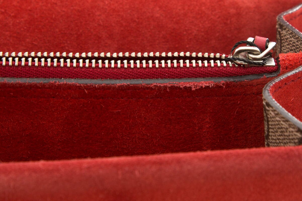 Gucci Dioronysus Monogram and Red Suede Crossbody