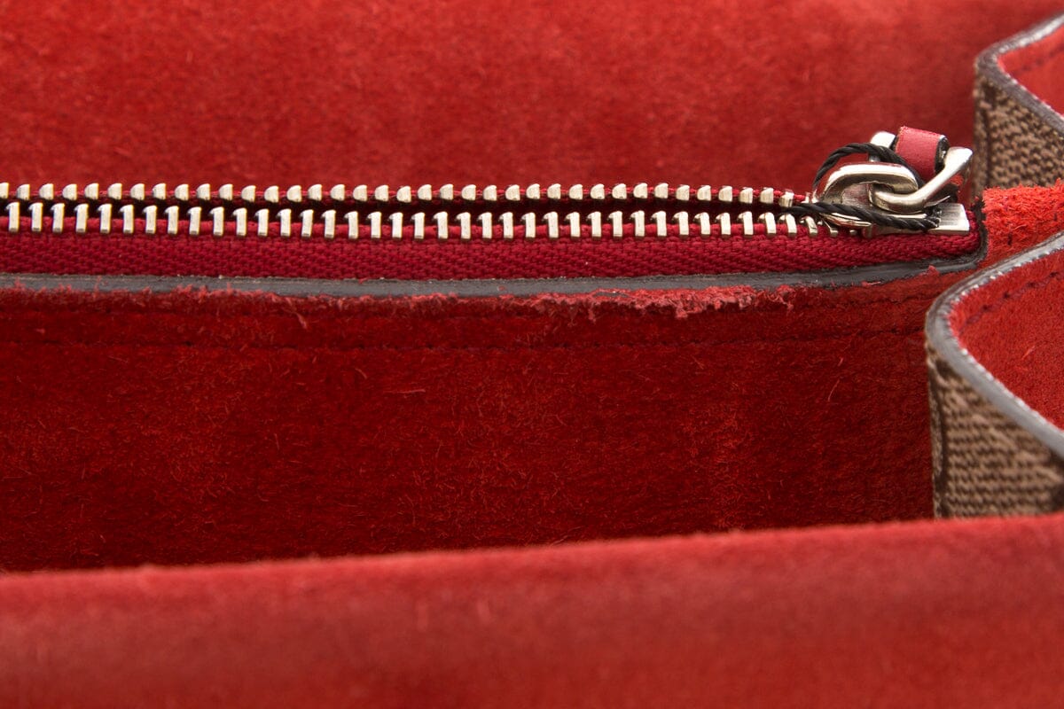 Gucci Dioronysus Monogram and Red Suede Crossbody