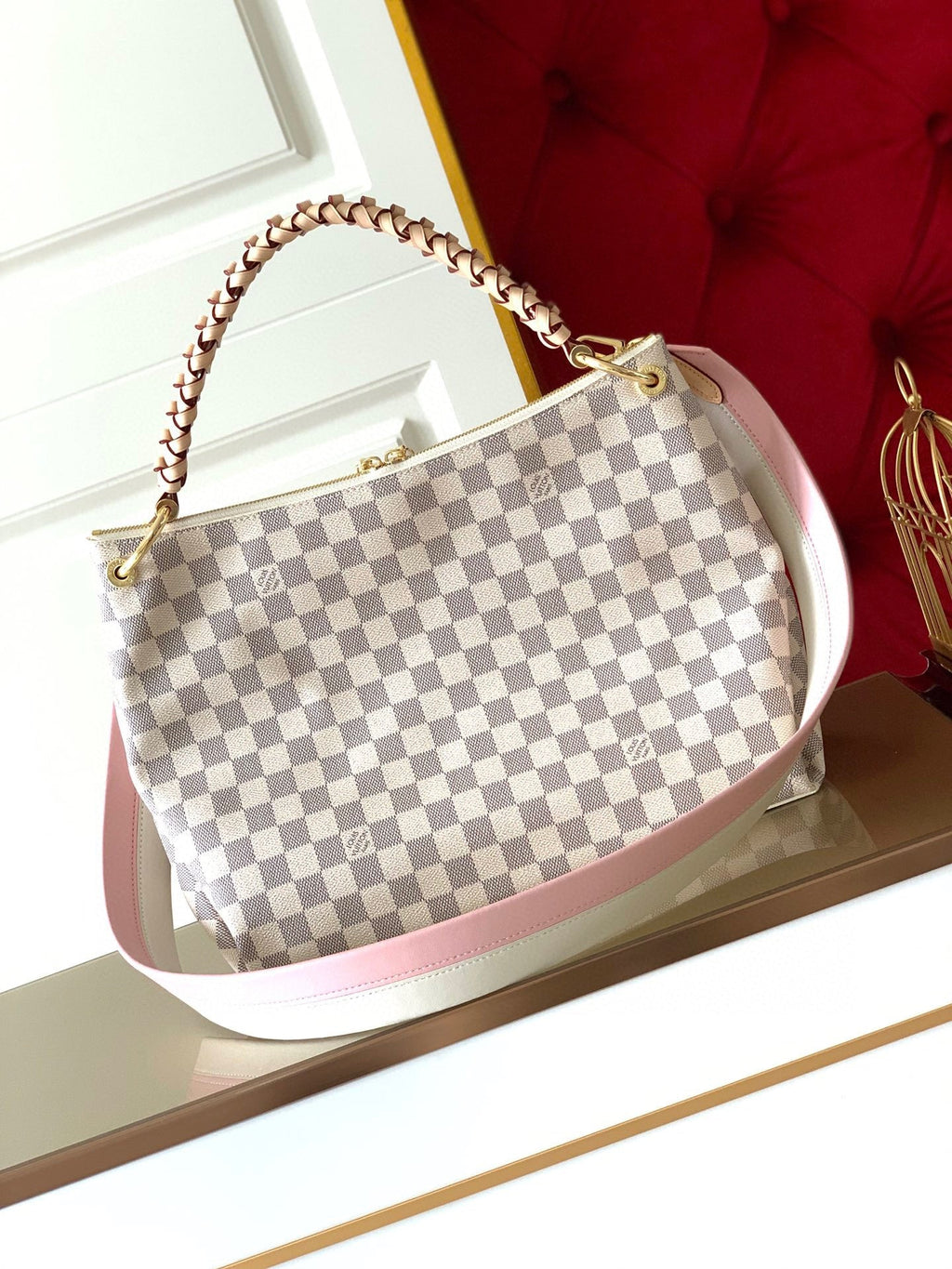 Louis Vuitton Beaubourg Hobo MM Damier Azur Canvas For Women,  Shoulder And Crossbody Bags 12.6in/32cm Louis Vuitton N40343