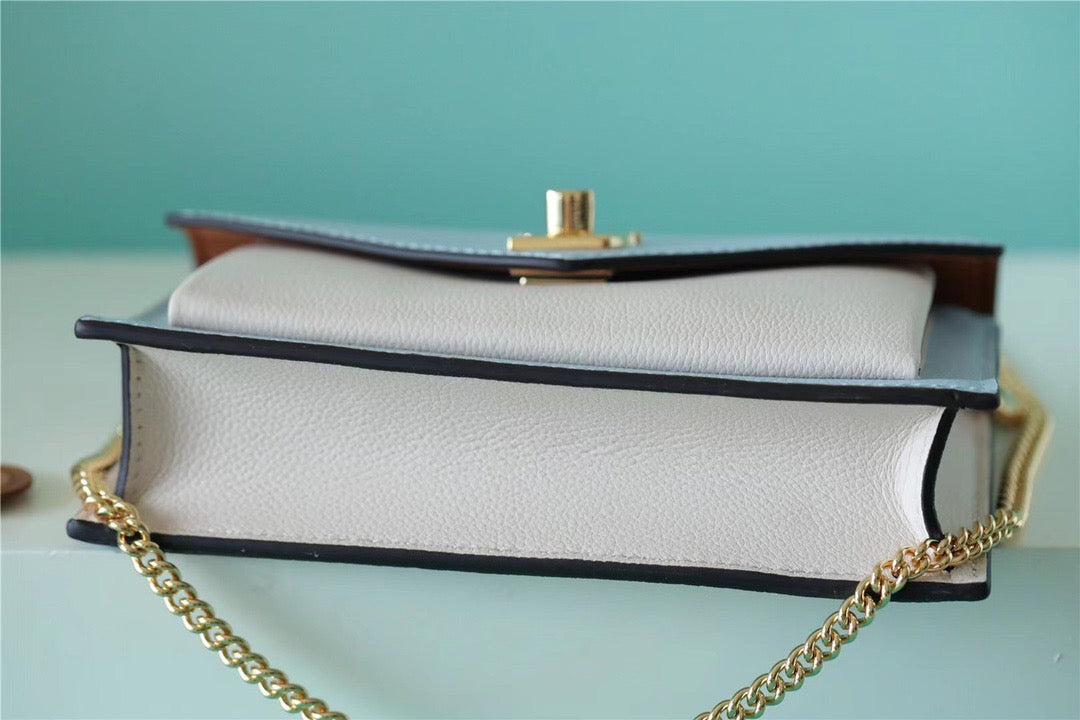 Louis Vuitton Mylockme Chain Pochette Bleu Nuage Blue For Women,  Shoulder and Crossbody Bags 7.5in/19cm Louis Vuitton M81436