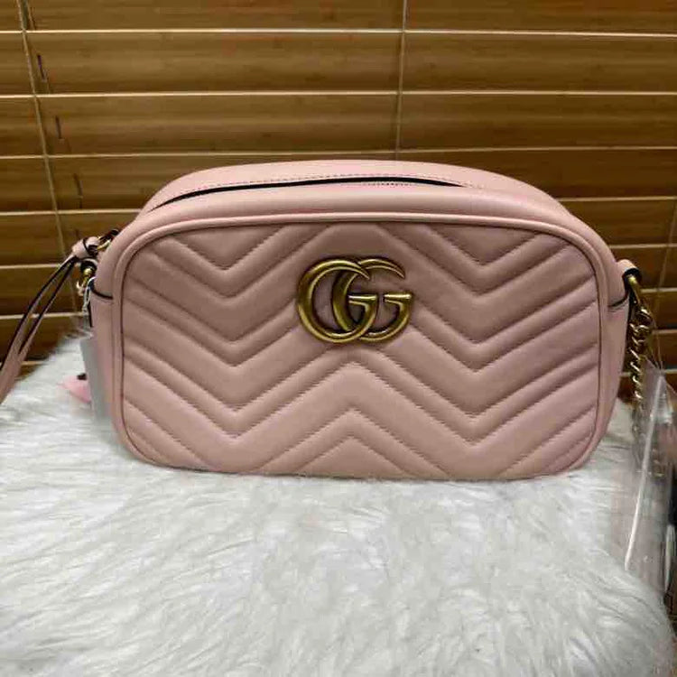 Gucci Gucci Marmont Shoulder Bag, Pink, Matelasse Leather, Small