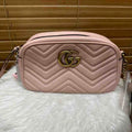 Gucci Gucci Marmont Shoulder Bag, Pink, Matelasse Leather, Small