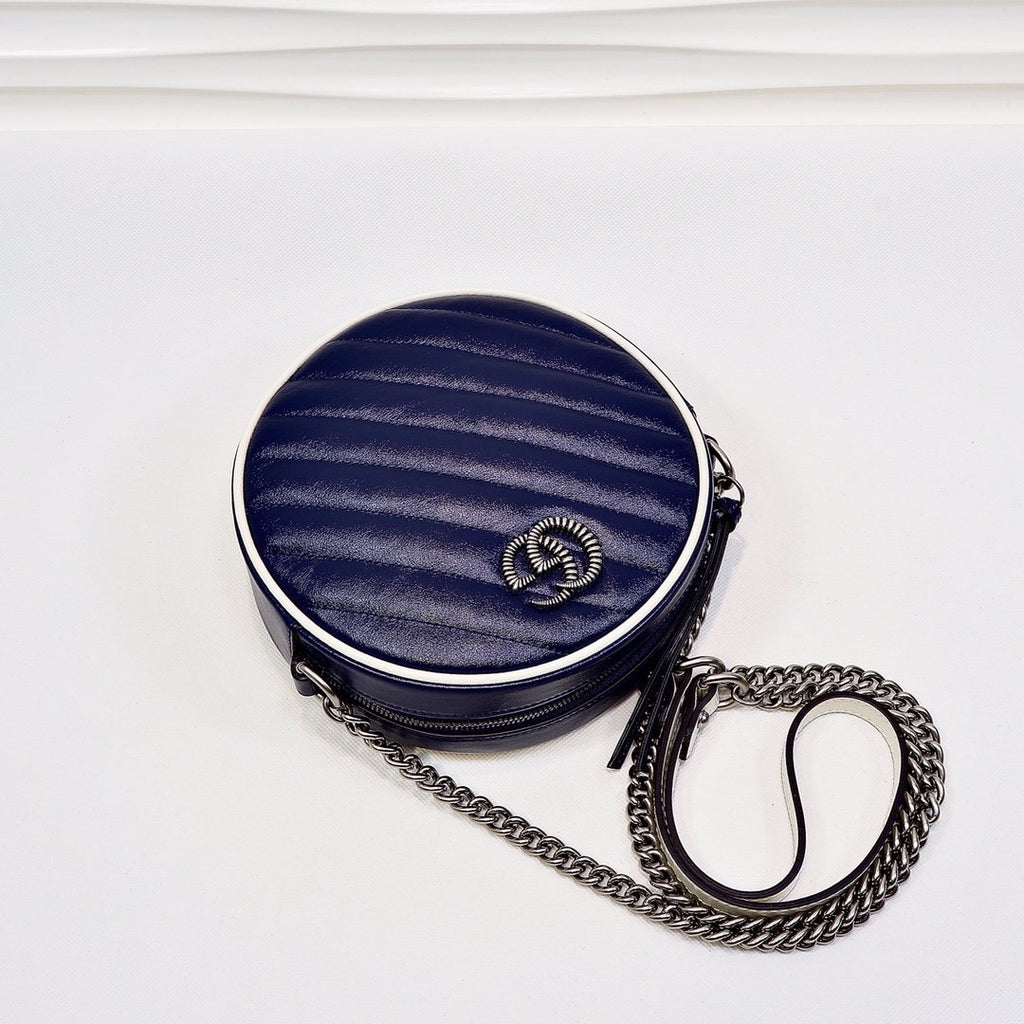 Marmont Mini Round Shoulder Bag Blue For Women 7in/18cm Glami