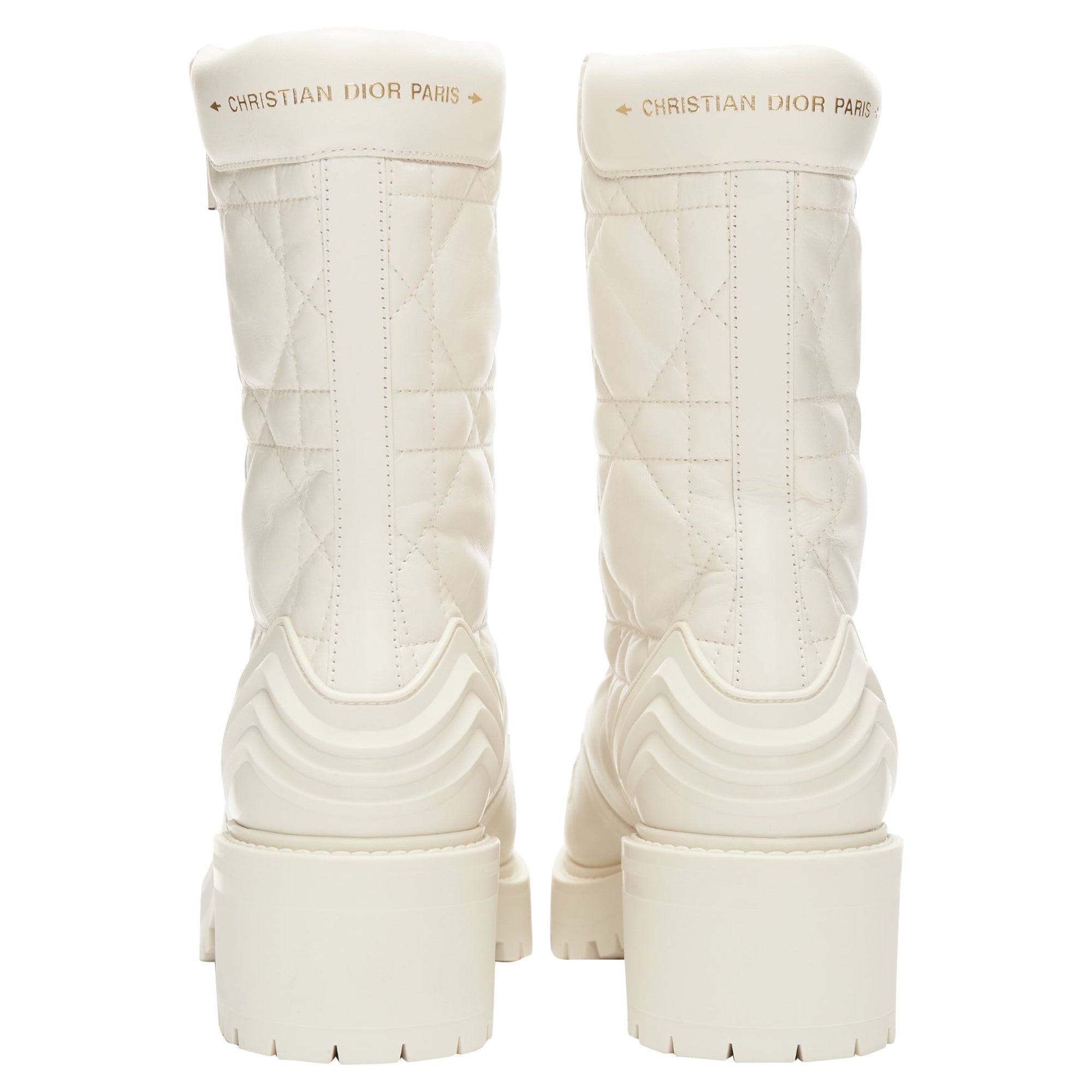 Christian Dior d-leader cannage quilted leather ankle boots