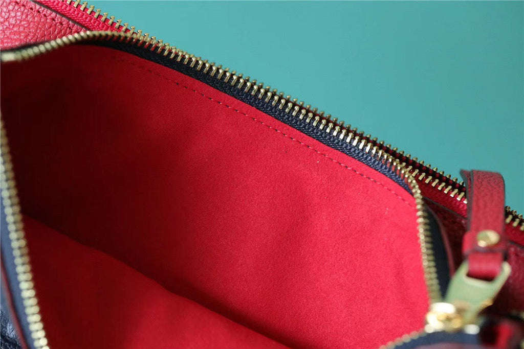 Louis Vuitton Double Zip Pochette Monogram Empreinte Black/Red For Women,  Shoulder and Crossbody Bags 7.9in/20cm Louis Vuitton