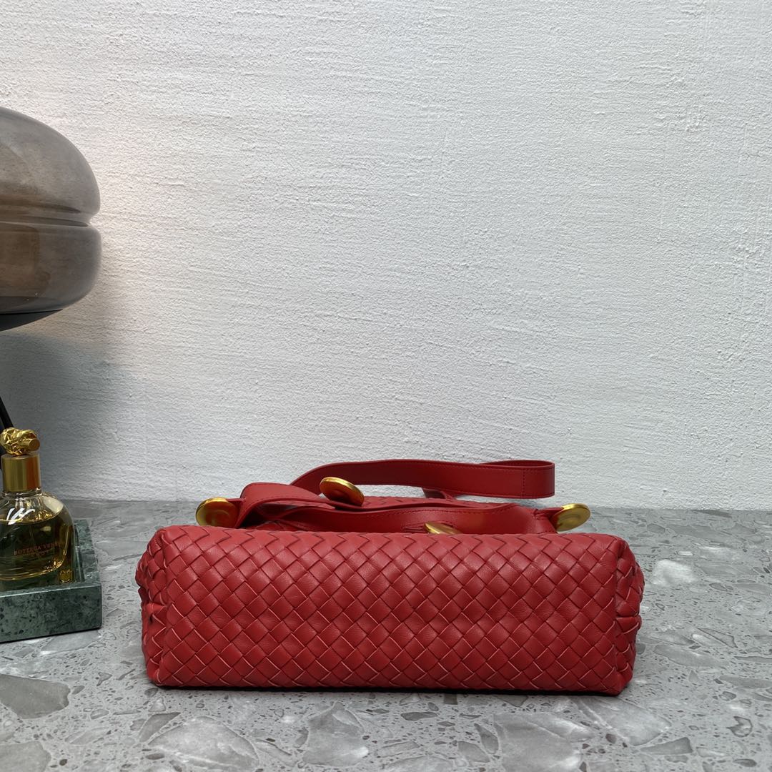 Intrecciato Shoulder Bag Red, For Women, Women Bags 10.2in/26cm