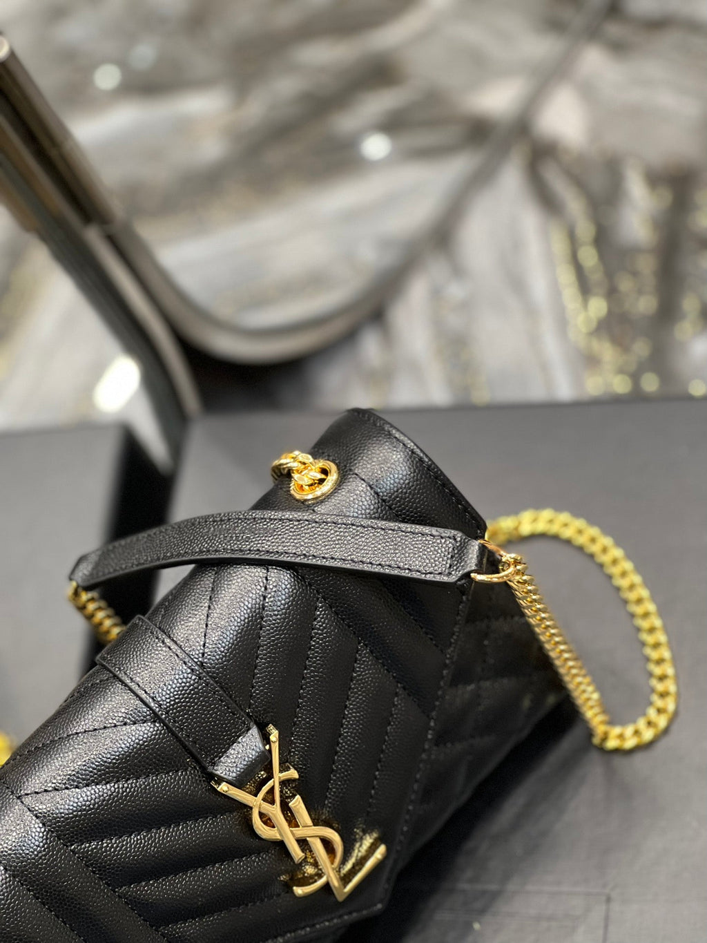 YSSL Small Bag Black In Mix Matelasse For Women 8in/21cm YSL 600195BOW911000