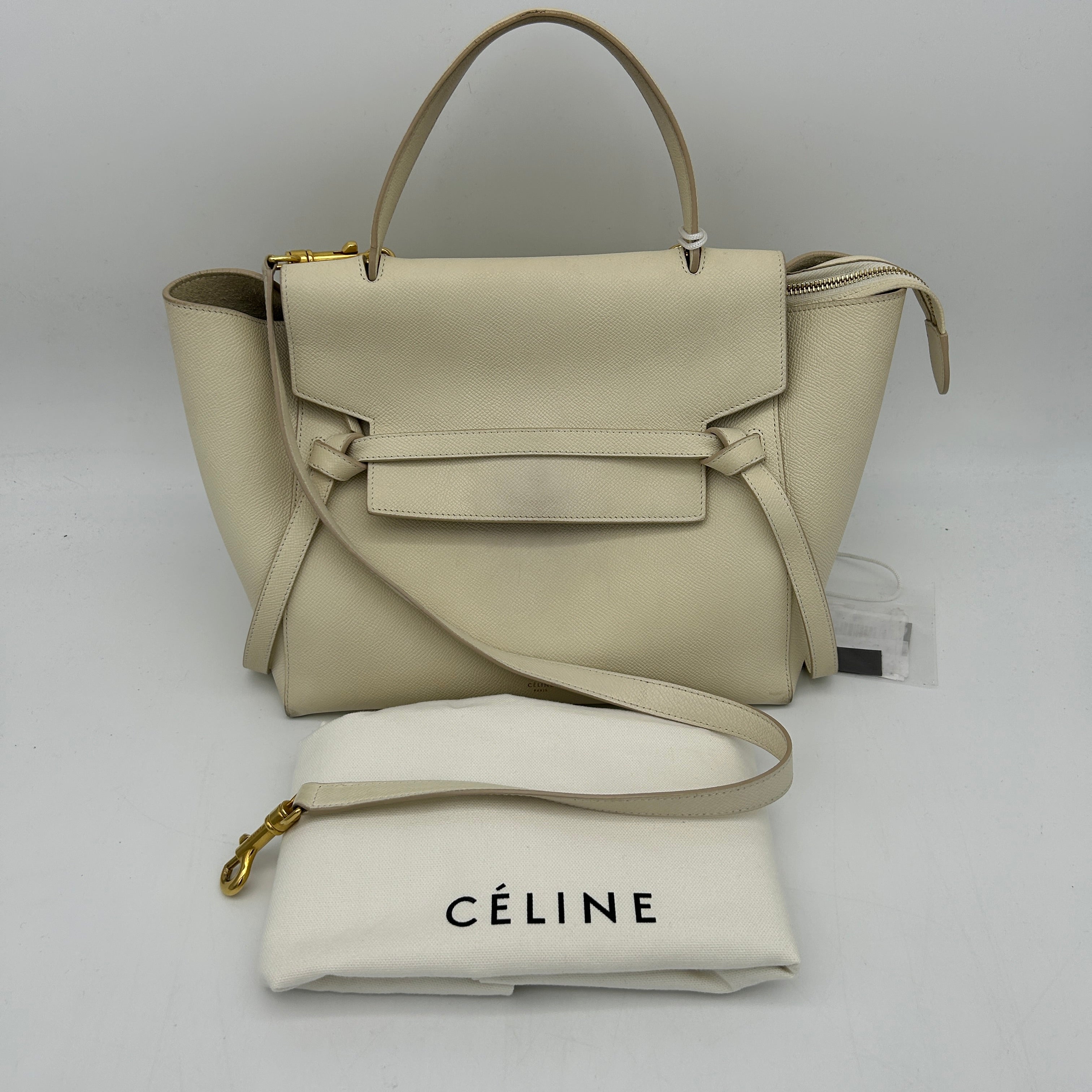 Celineline Beige Belt Shoulder Bag