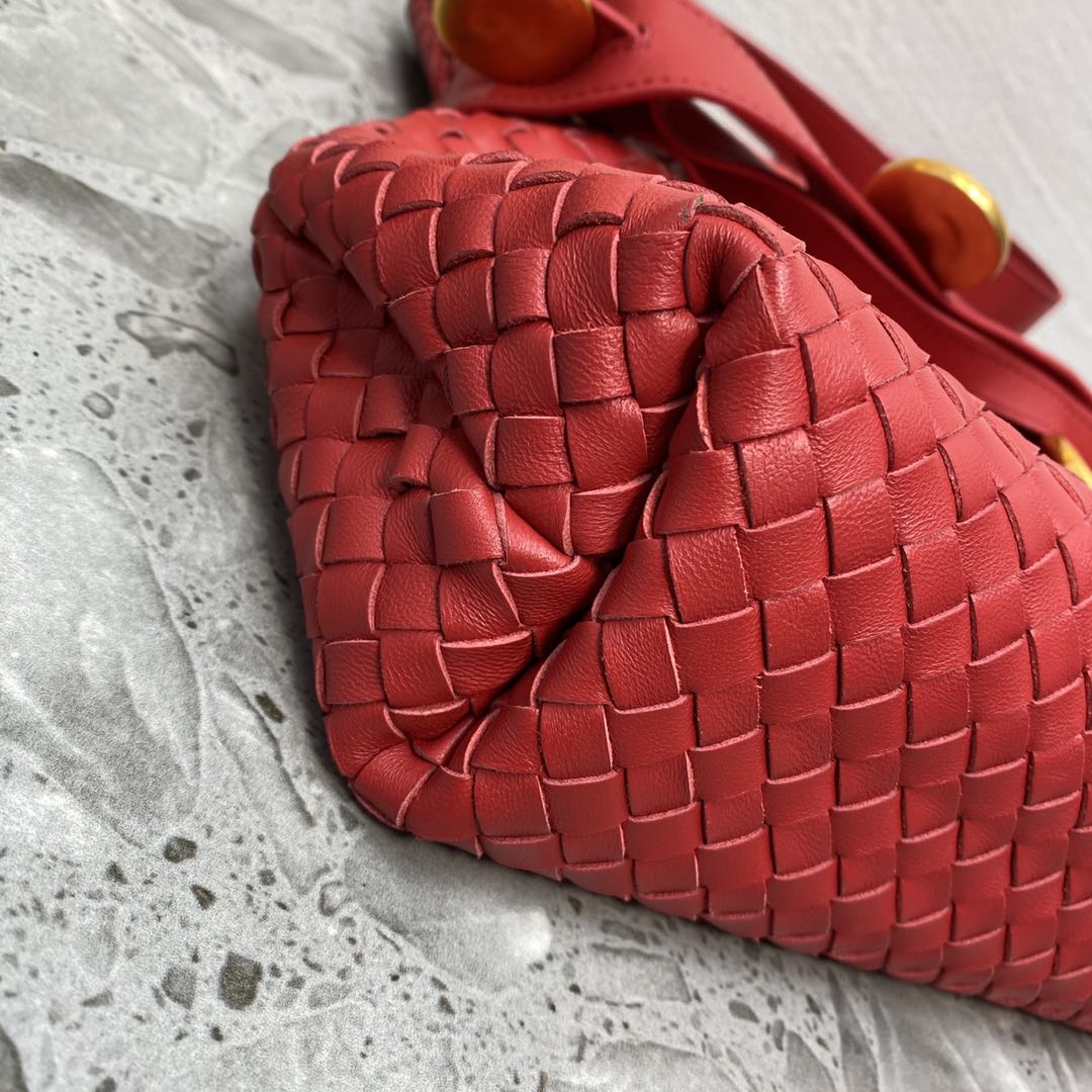 Intrecciato Shoulder Bag Red, For Women, Women Bags 10.2in/26cm