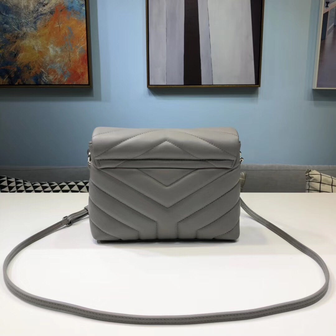 Top Quality Loulou Mini Shoulder Bag Grey For Women 7in/18cm YSL