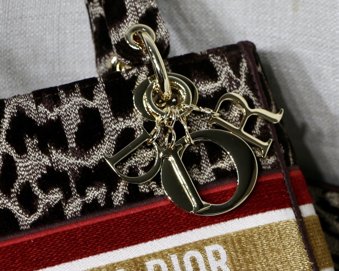 Dior MeDiorum Lady D-Lite Bag, Leopard Brown Handbags, Crossbody Bags, 24cm CD