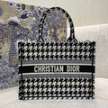 Dior MeDiorum Book Tote Black Macro Houndstooth Embroidery, Blue, For Women Women’s Handbags, Shoulder Bags, 36cm CD M1296ZTQT_M911