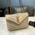 YSSL Loulou Small Chain Bag In MatelassÃ© "Y" Beige For Women 9.8in/23cm YSL 494699DV7272721