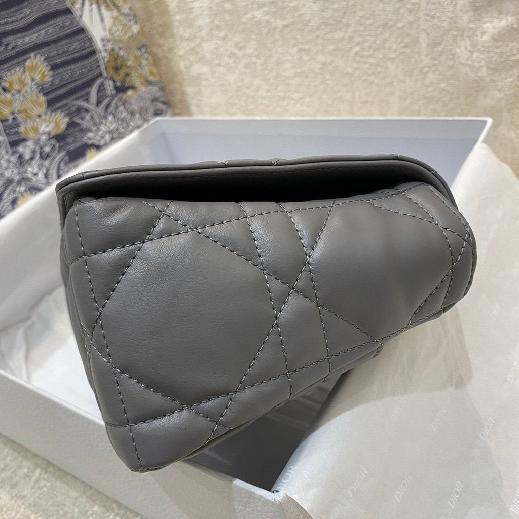 Dior MeDiorum Caro Bag Gray Padded Macrocannage, Dark Grey, For Women Women’s Handbags, Crossbody Bags, 25cm CD M9242BNGK_M41G