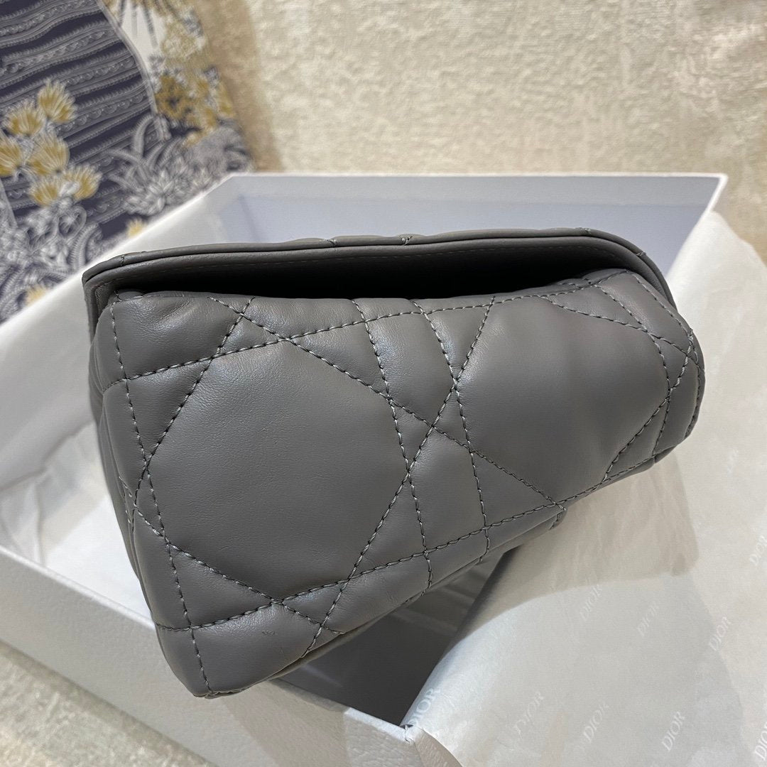 Dior MeDiorum Caro Bag Gray Padded Macrocannage, Dark Grey, For Women Women’s Handbags, Crossbody Bags, 25cm CD M9242BNGK_M41G