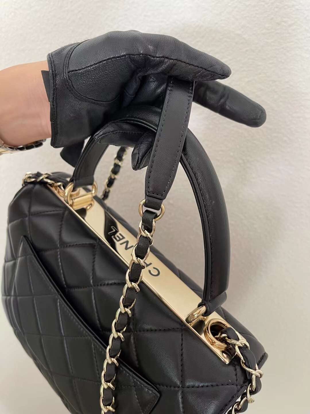 Chanel Classic Flap Bag Gold Toned Hardware Black 9.8in/25cm