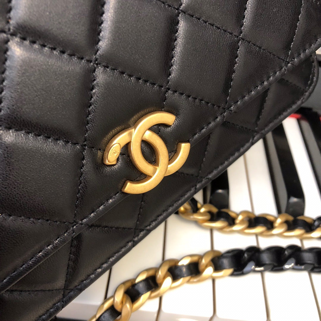 ChanelOriginal Small Classic GlamIap Bag Gold Hardware Black For Women Handbags, Shoulder Bags 7.5in/19cm AP33814