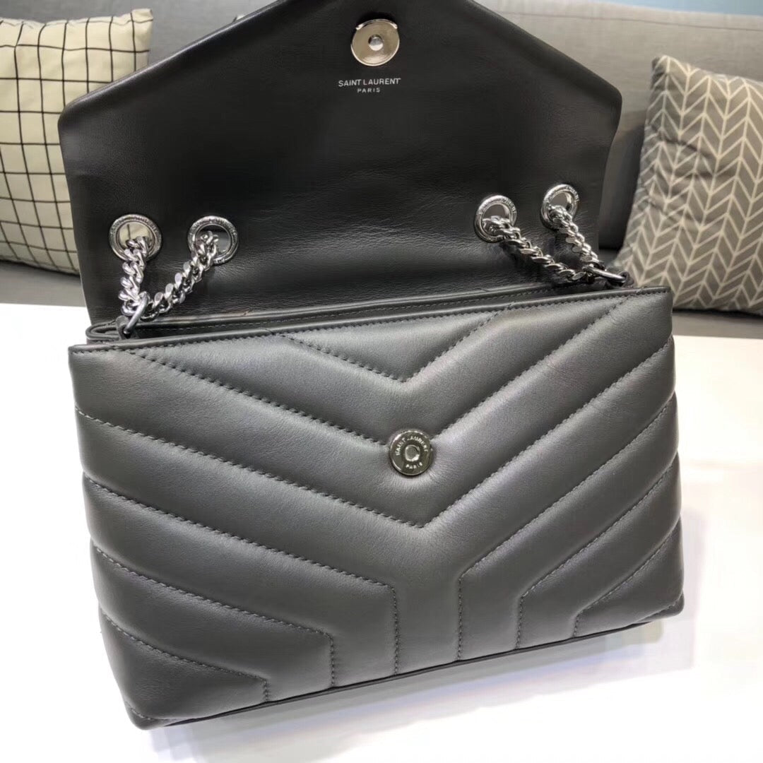 Top Quality Loulou Small Chain Bag In MatelassÃ© "Y"Â Dark Green For Women 9.8in/23cm YSL