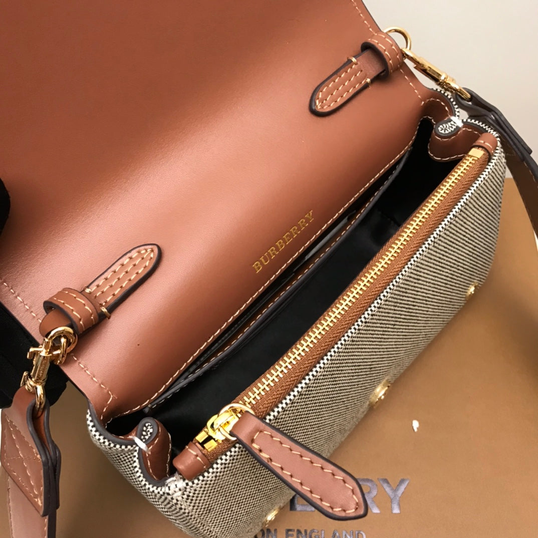 Burberry Horseferry Print Cotton Canvas Small Crossbody Bag For Women, Bags 7.1in/18cm 80398691