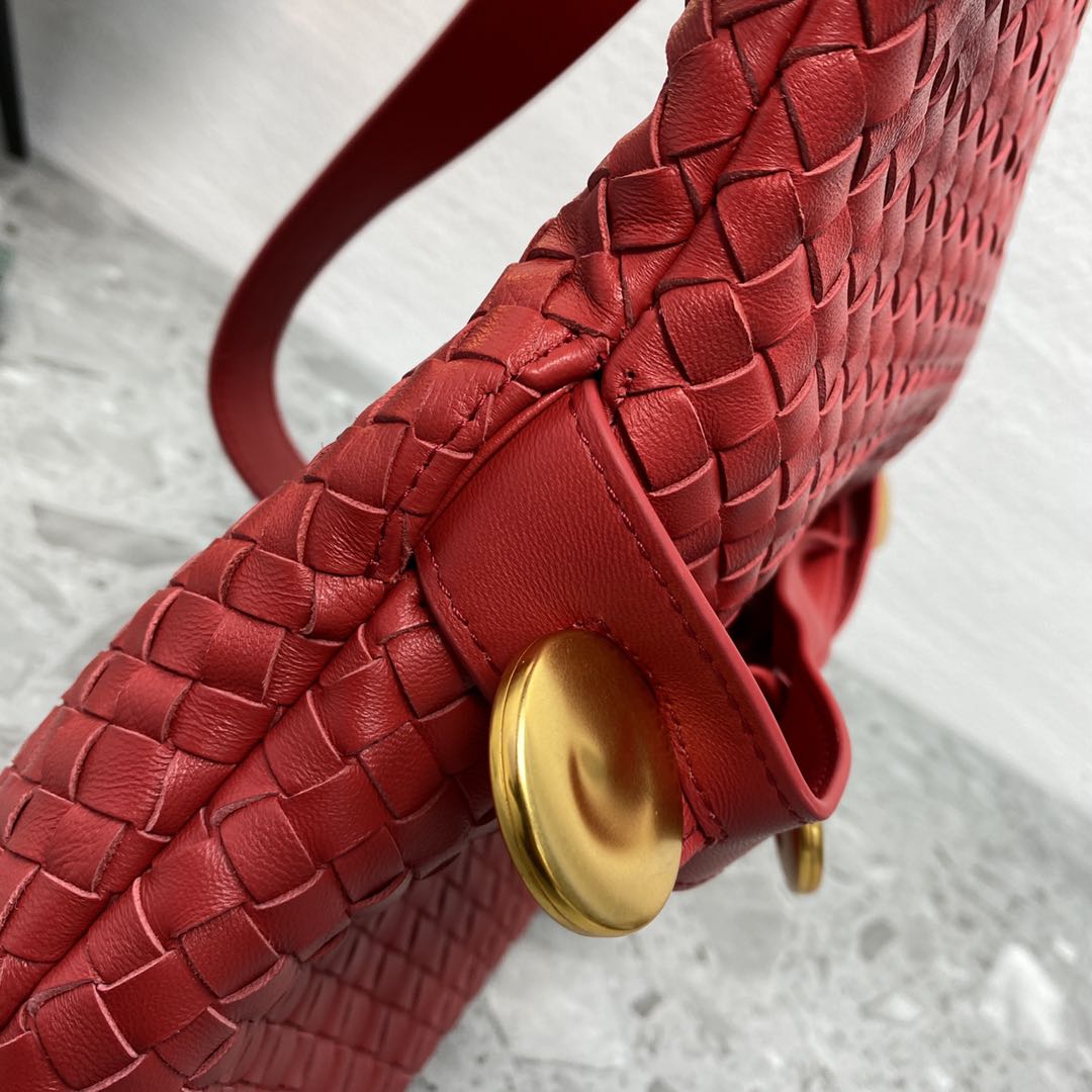Intrecciato Shoulder Bag Red, For Women, Women Bags 10.2in/26cm