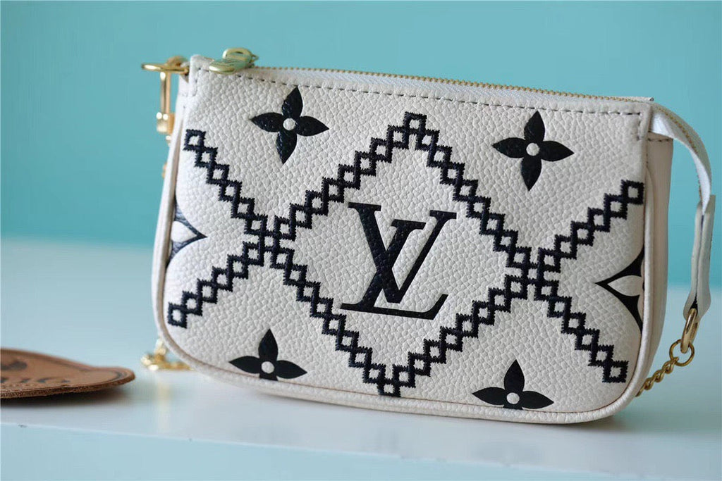 Louis Vuitton Mini Pochette AcGLAMIssoires Monogram Empreinte White For Women, WomenÃƒÂ¢Ã¢â€šÂ¬Ã¢â€žÂ¢s Handbags, Shoulder Bags And Crossbody Bags 6.1in/15.5cm Louis VuittonÃƒâ€šÃ‚Â 