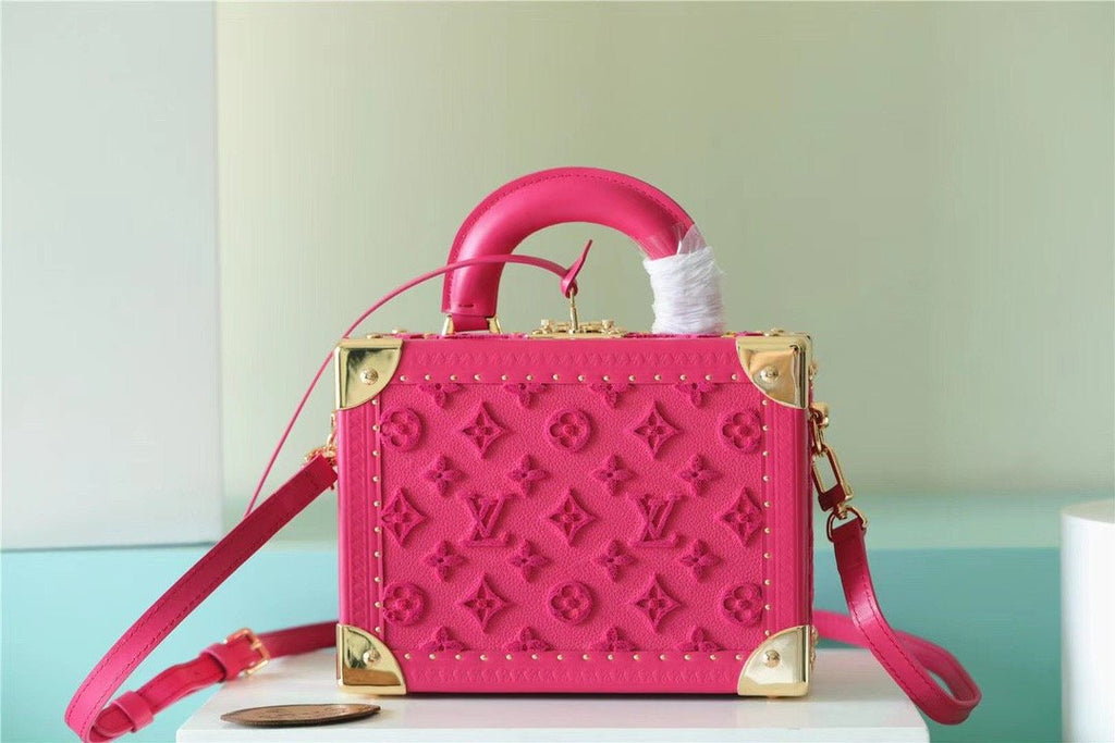Louis Vuitton Valisette Tresor Monogram Empreinte Pink For Women, Women’s Bags, Shoulder And Crossbody Bags 9.4in/24cm Louis Vuitton