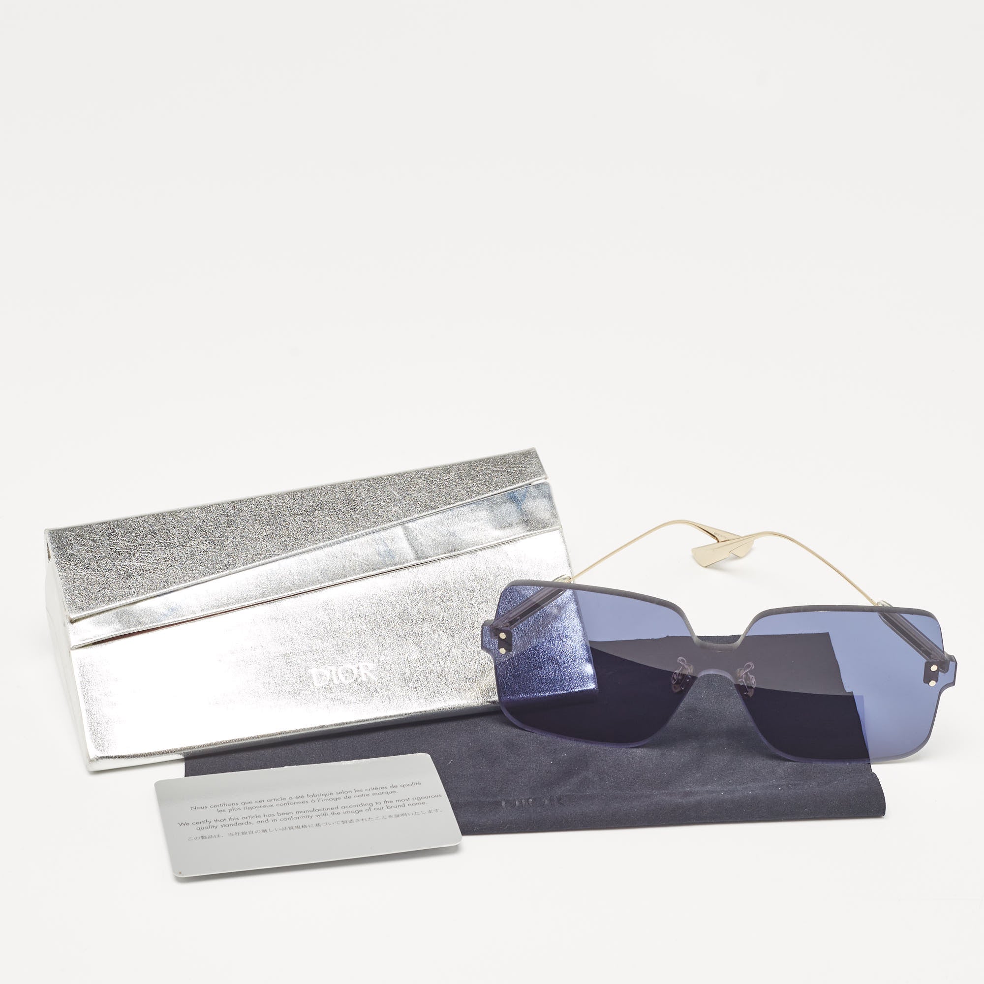 Dior Blue/gold Diorcolorquake1Rimless Shield Sunglasses