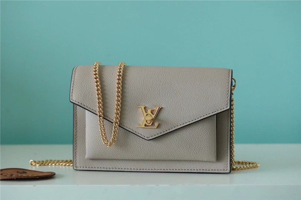Louis Vuitton Mylockme Chain Pochette Grey For Women,  Shoulder and Crossbody Bags 7.5in/19cm Louis Vuitton 