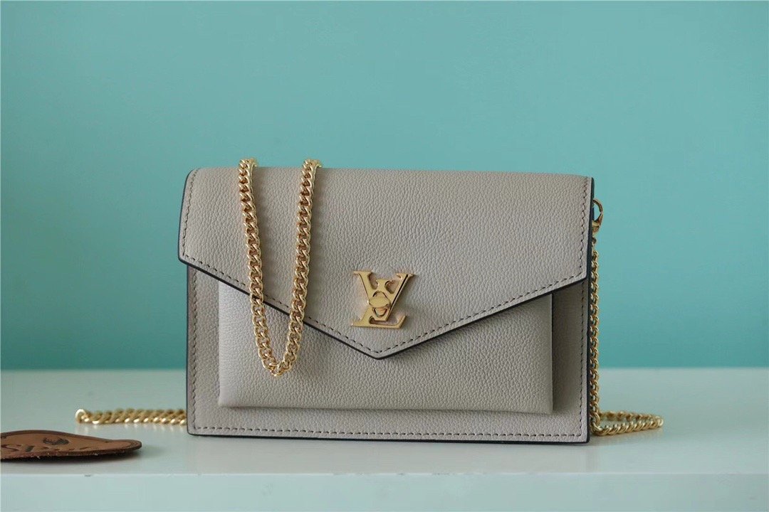 Louis Vuitton Mylockme Chain Pochette Grey For Women,  Shoulder and Crossbody Bags 7.5in/19cm Louis VuittonÃƒâ€šÃ‚Â 