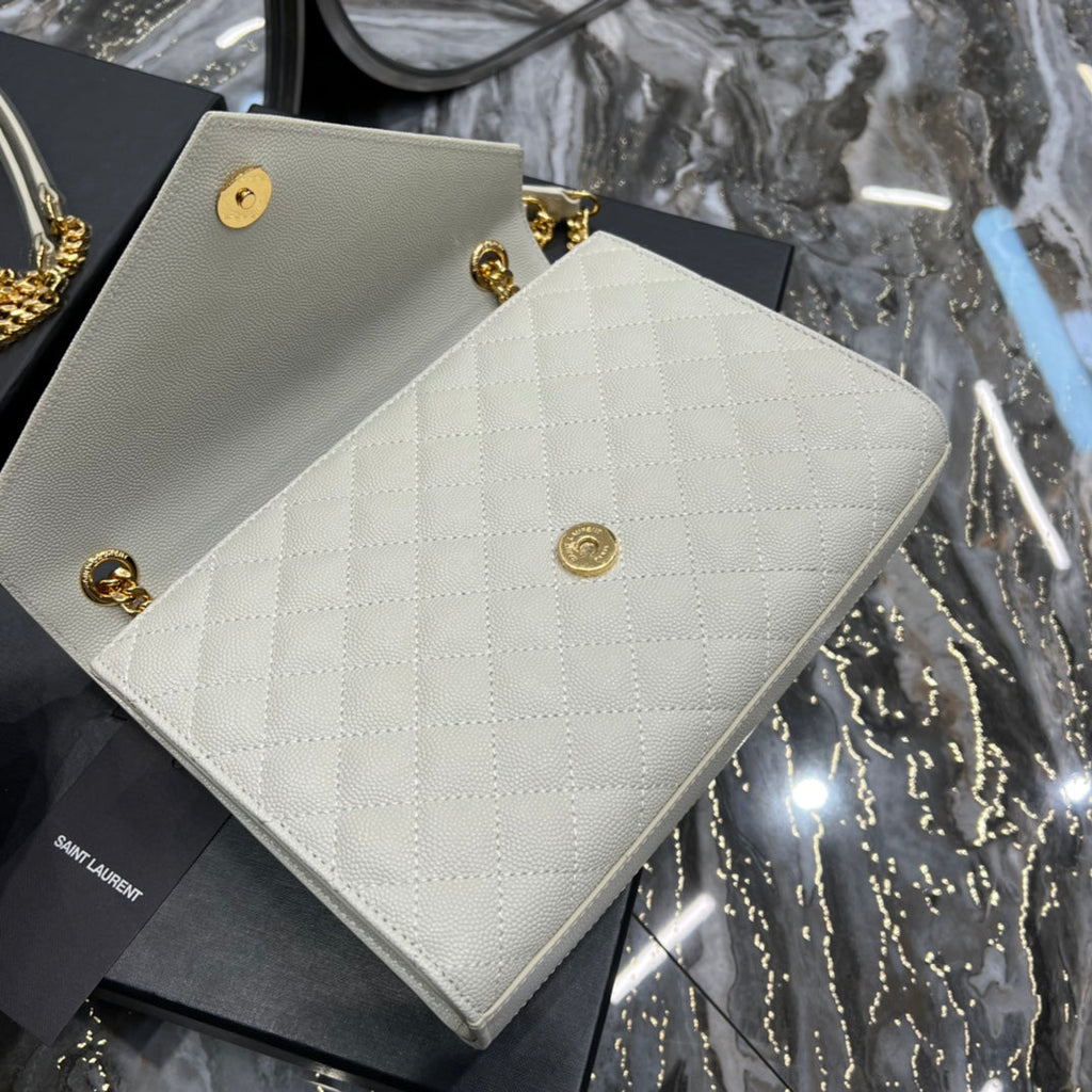 Top Quality Envelope MeTop Qualityum Chain Bag White For Women, Women’s Bags 9.4in/24cm YSL