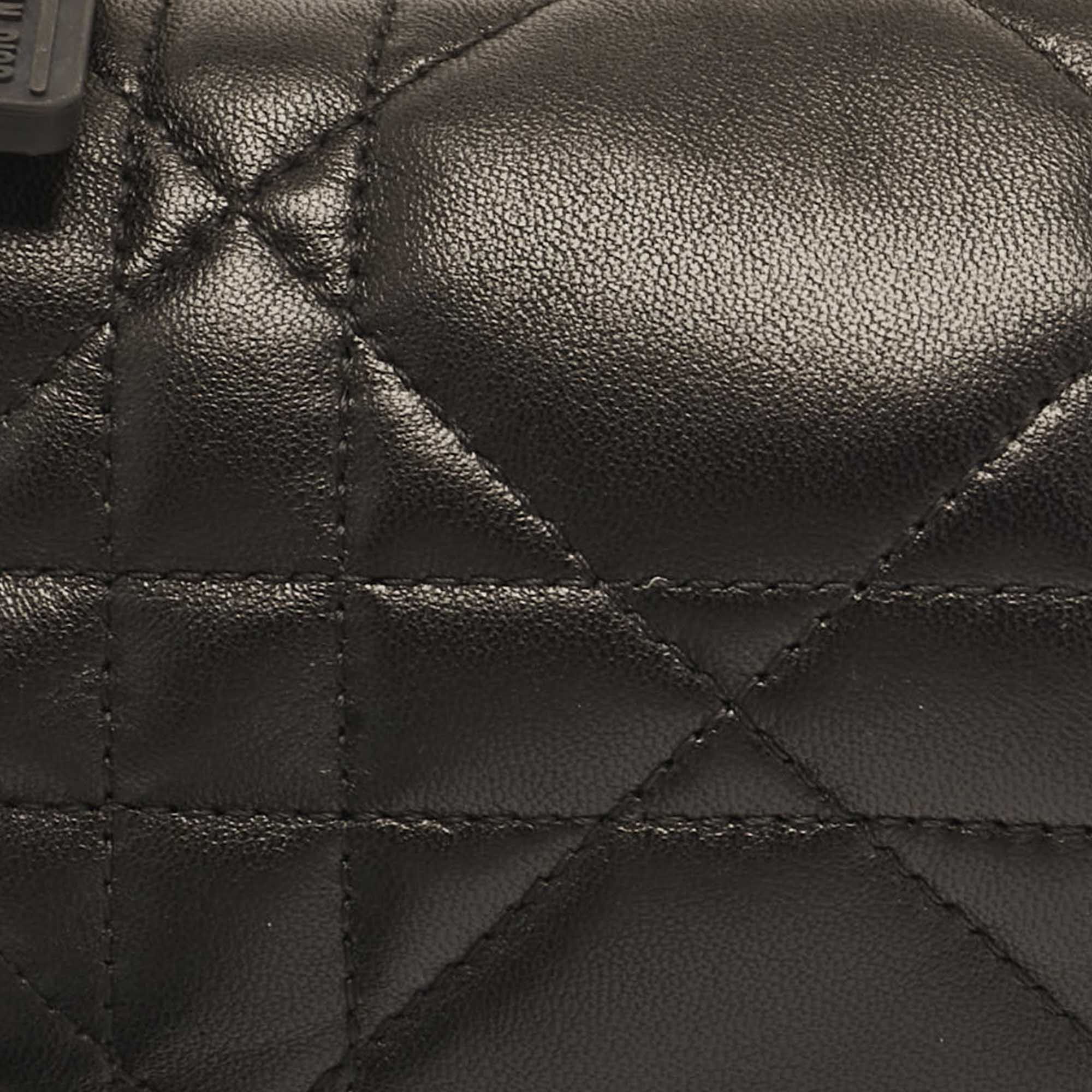 Dior Black Cannage Leather Micro Vibe Hobo
