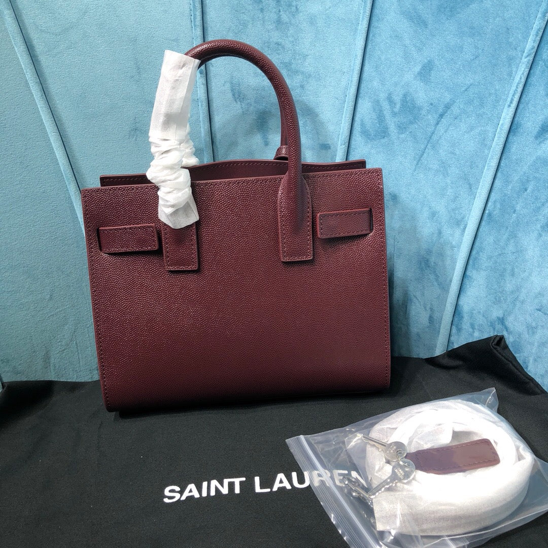 YSSL Sac De Jour Nano Burgundy For Women 8in/22cm YSL