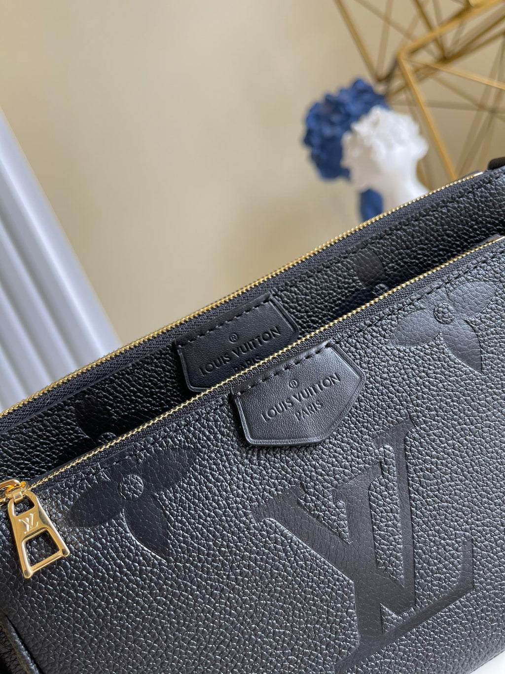 Louis Vuitton Multi Pochette Accessoires Monogram Empreinte Black For Women, Women’s Handbags, Shoulder And Crossbody Bags 9.8in/25cm Louis Vuitton M80399