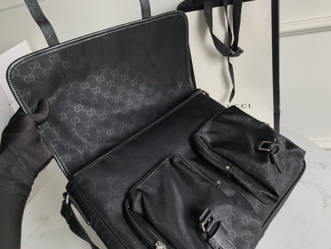 Shoulder Bag Nylon Shima Black Embossed For Men 13.8in/35cm Glami