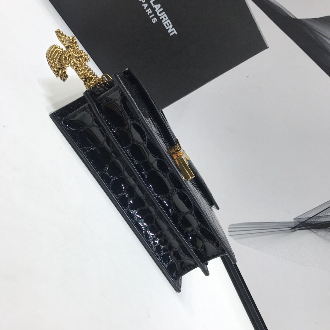 Saint Laurent Cassandra Small Crossbody Bag With Stone Print Black For Women 7.4in/19cm YSL
