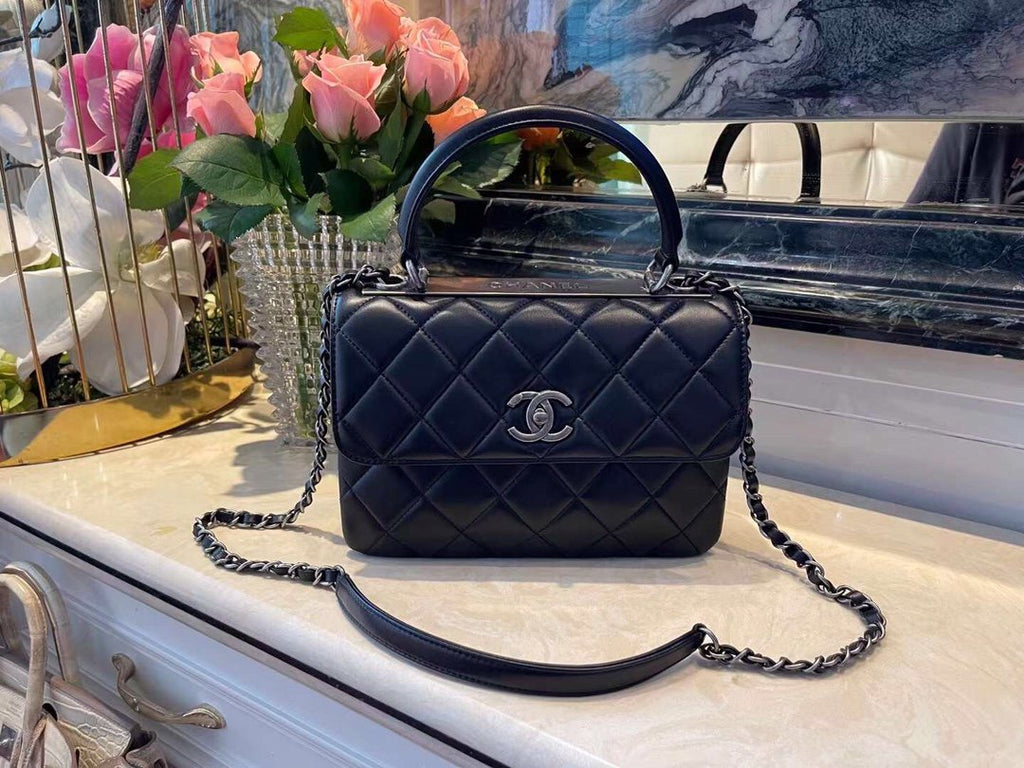 Chanel Classic GlamIap Bag Medal Hardware Black For Women 9.8in/25cm