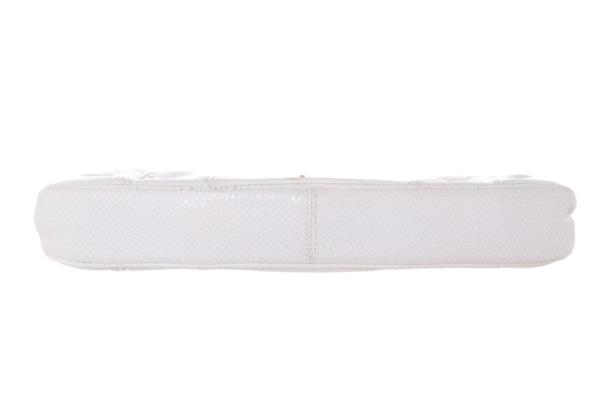 Judith Leiber Vintage Ivory & Gold Snakeskin Clutch Handbag
