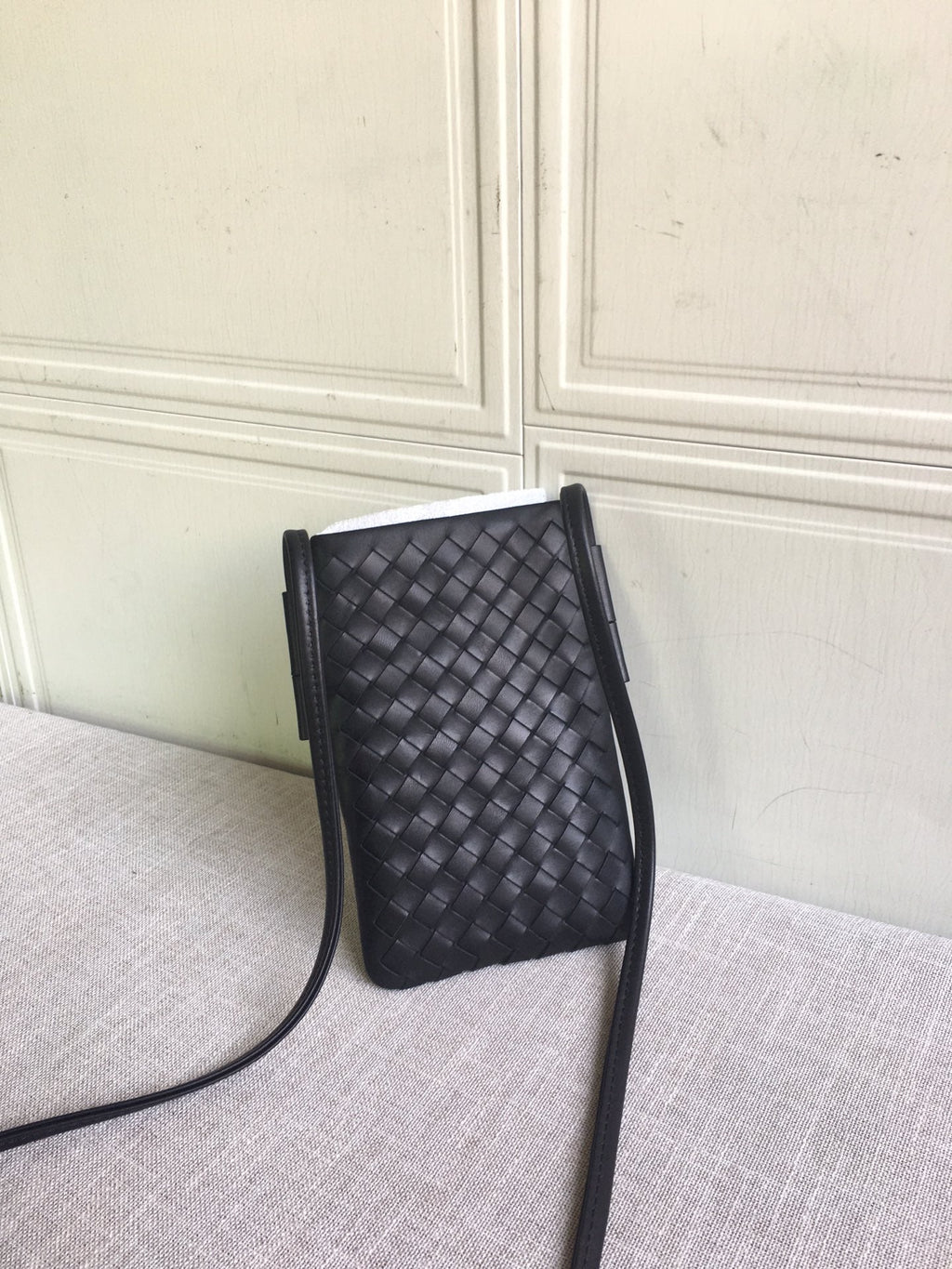 Bottega Veneta Zipped Card Case Shoulder Black, For Women, Women’s Bags 7.4in/19cm