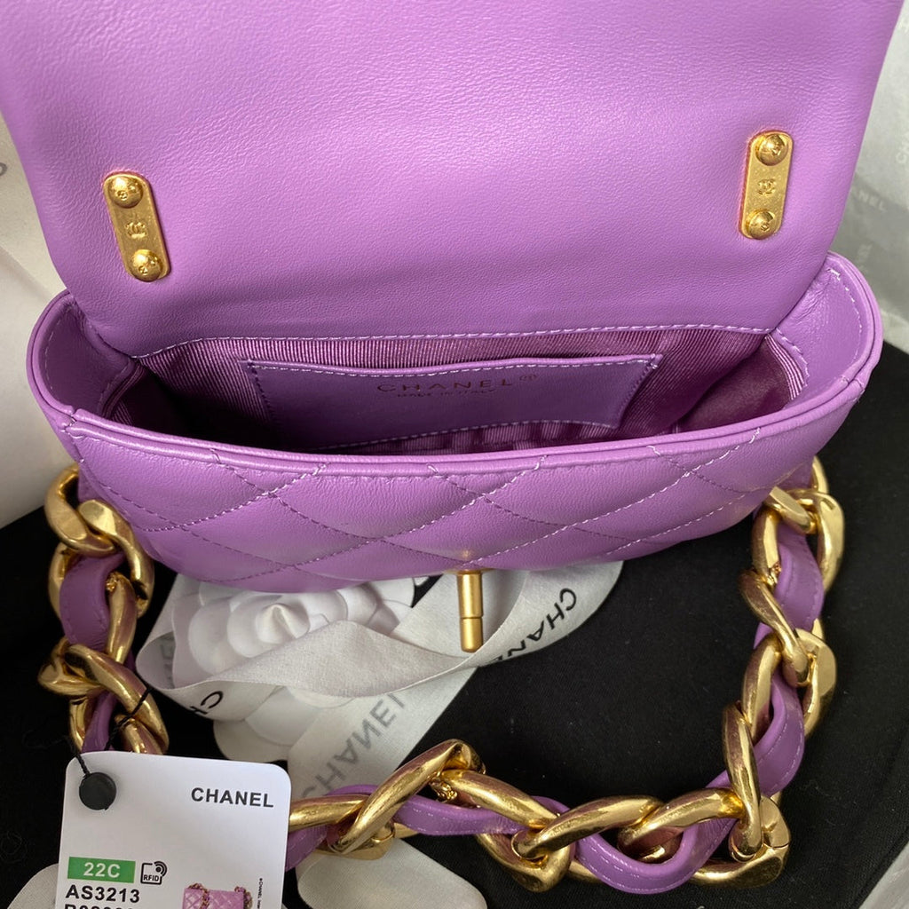 ChanelMini GlamIap Bag Purple For Women Bags Shoulder And Crossbody Bags 6.6in/17cm AS3213