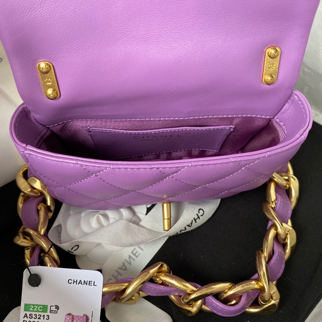 ChanelMini GlamIap Bag Purple For Women Bags Shoulder And Crossbody Bags 6.6in/17cm AS3213